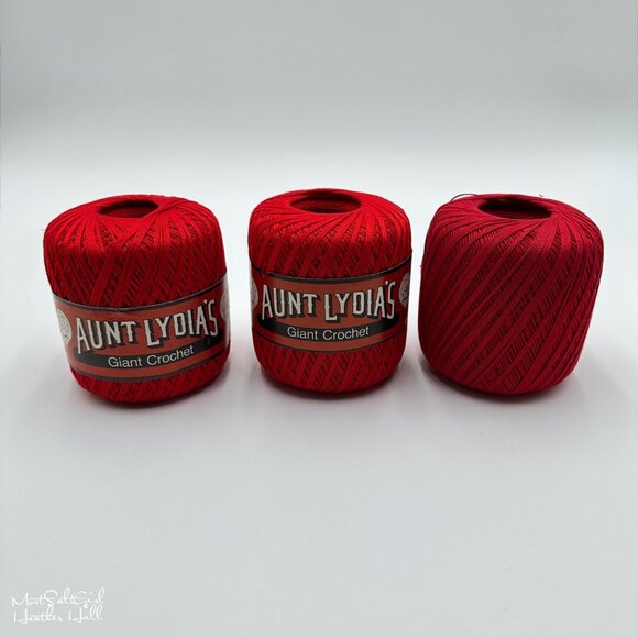 Vintage Aunt Lydias Giant Crochet Thread Red 100% Mercerized Cotton 350 Yards - Picture 1 of 6